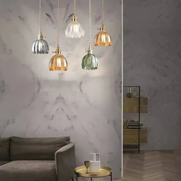 BowLift | Elegant Glass Hanging Lamp in Flower Shape