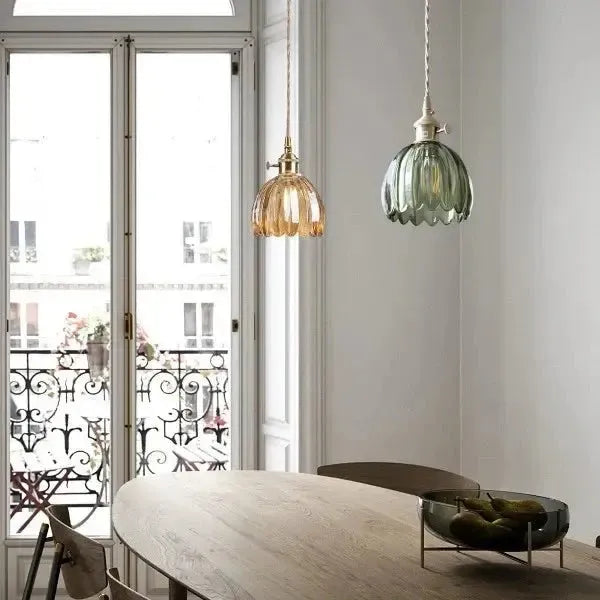 BowLift | Elegant Glass Hanging Lamp in Flower Shape