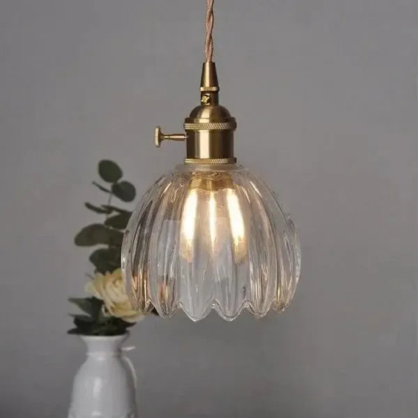 BowLift | Elegant Glass Hanging Lamp in Flower Shape