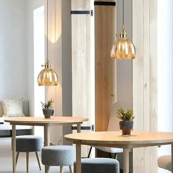 BowLift | Elegant Glass Hanging Lamp in Flower Shape