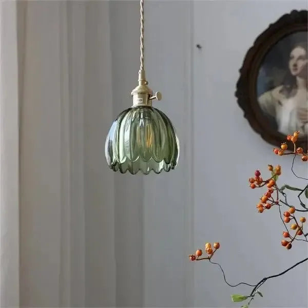 BowLift | Elegant Glass Hanging Lamp in Flower Shape