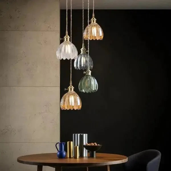 BowLift | Elegant Glass Hanging Lamp in Flower Shape