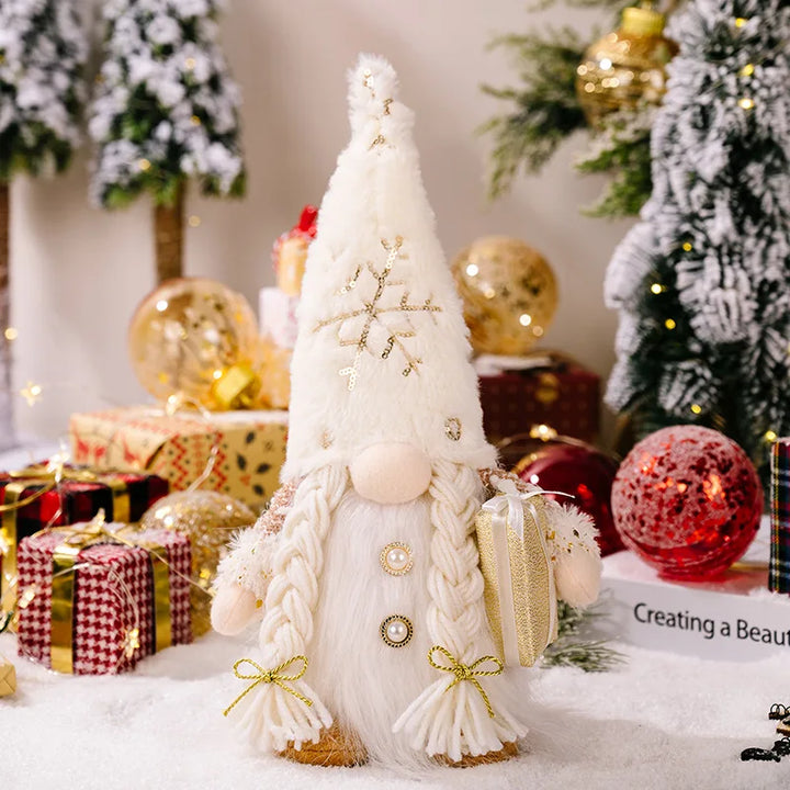 BowLift | Gloeiende Gnome Kerstboomversiering – Handgemaakte Decoratie met Warm LED-licht