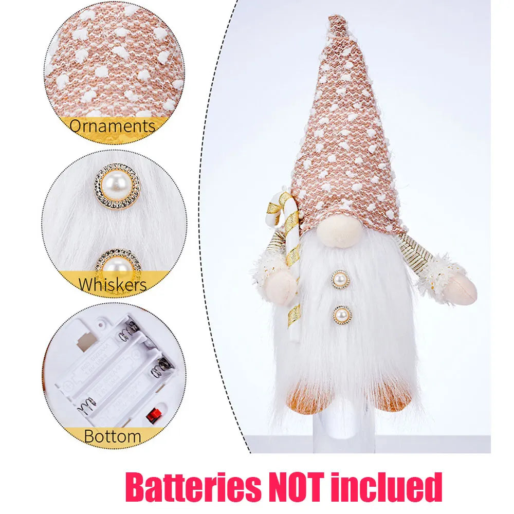 BowLift | Gloeiende Gnome Kerstboomversiering – Handgemaakte Decoratie met Warm LED-licht