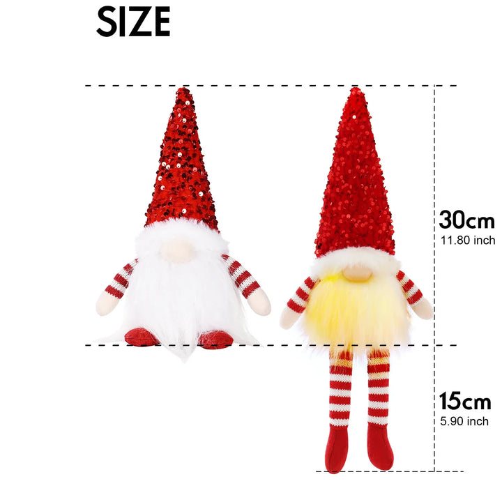 BowLift | Gloeiende Gnome Kerstboomversiering – Handgemaakte Decoratie met Warm LED-licht