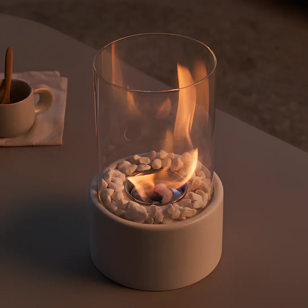 BowLift | GlowEdge Smoke-Free Bio Fireplace in Glass for Table and Indoor
