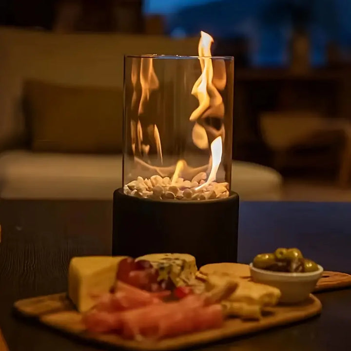 BowLift | GlowEdge Smoke-Free Bio Fireplace in Glass for Table and Indoor