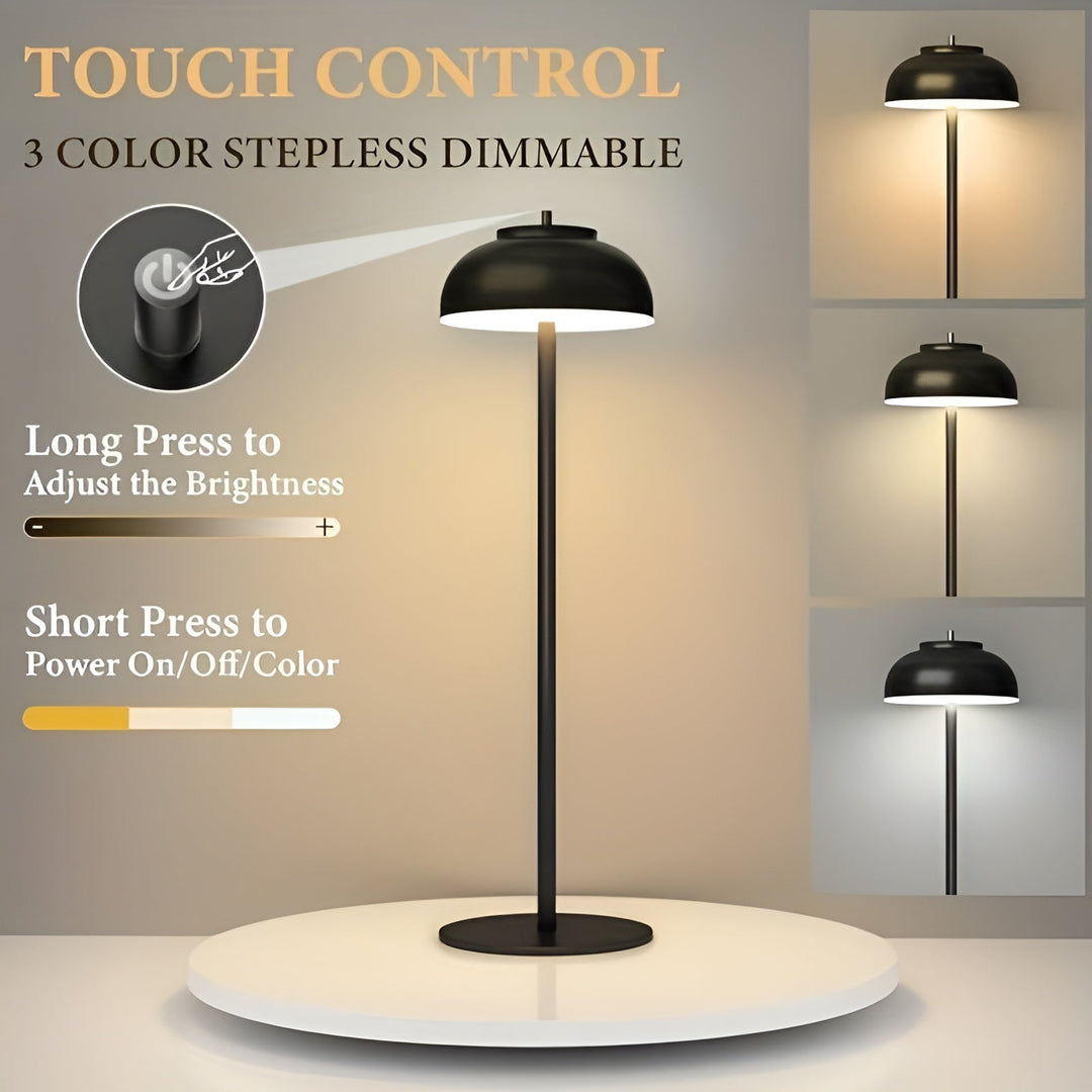 BowLift | Stylish Rechargeable Table Lamp with Dimmable LED - Three Light Modes and USB