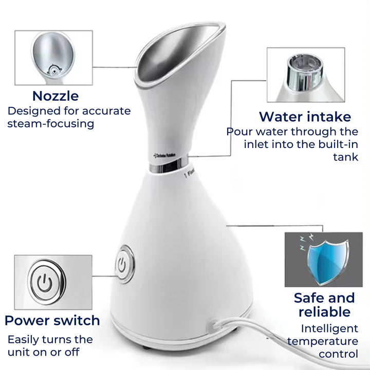 GlowMist | Facial Steamer – Deep Pore Cleanse – Fine Mist Technology – At-Home Skincare Bowlift