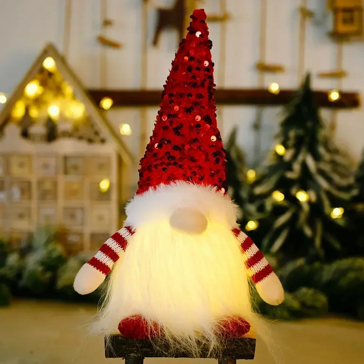 BowLift | Christmas Gnome Decoration | LED Night Light | Warm Glow Holiday Ornament
