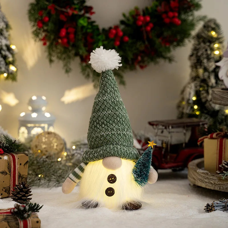 BowLift | LED Christmas Gnome | Knitted Design with Night Light | Glowing Christmas Decoration | Warm & Cozy