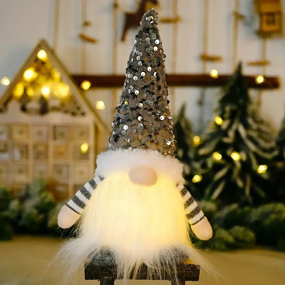 BowLift | LED Christmas Gnome | Knitted Design with Night Light | Glowing Christmas Decoration | Warm & Cozy