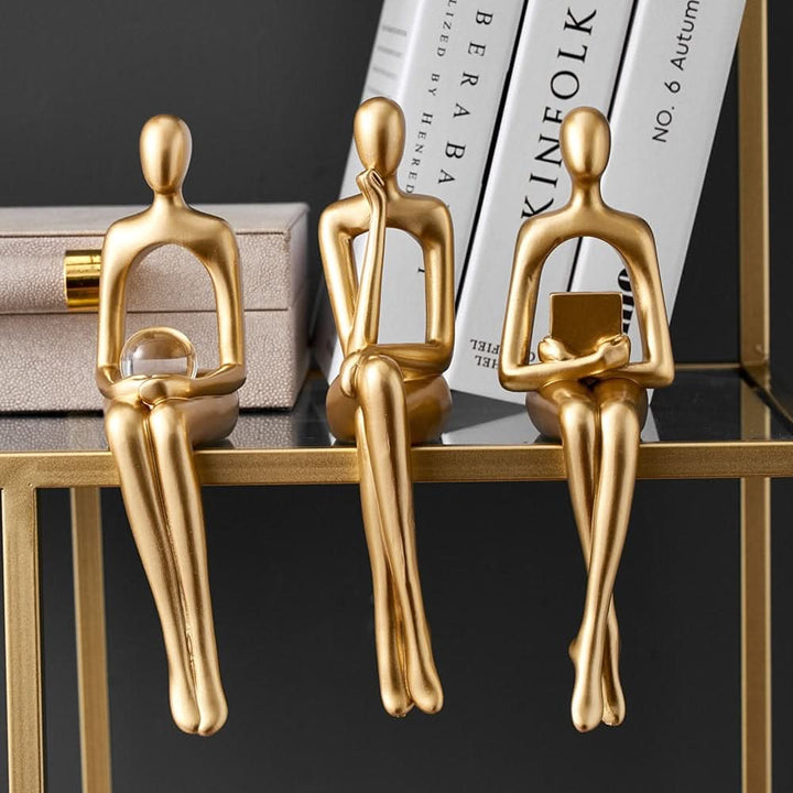 BowLift | GoldenMuse Gold Abstract Resin Figurine Decor