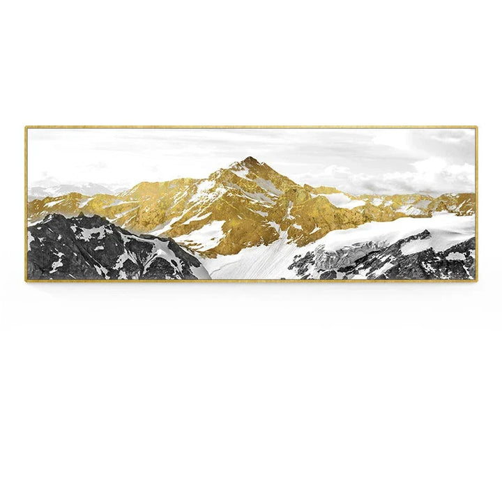 Golden Mountain Landscape Wide Format Wall Art Fine Art Canvas Prints Big Sizes Pictures For Above The Sofa Picture For Above The Bed | Bowlift