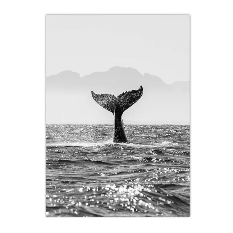 Good Vibes Only Black White Whale Poster Nordic Pictures Of Calm Wall Art Fine Art Canvas Prints Gallery Wall Art Prints For Modern Living | Bowlift