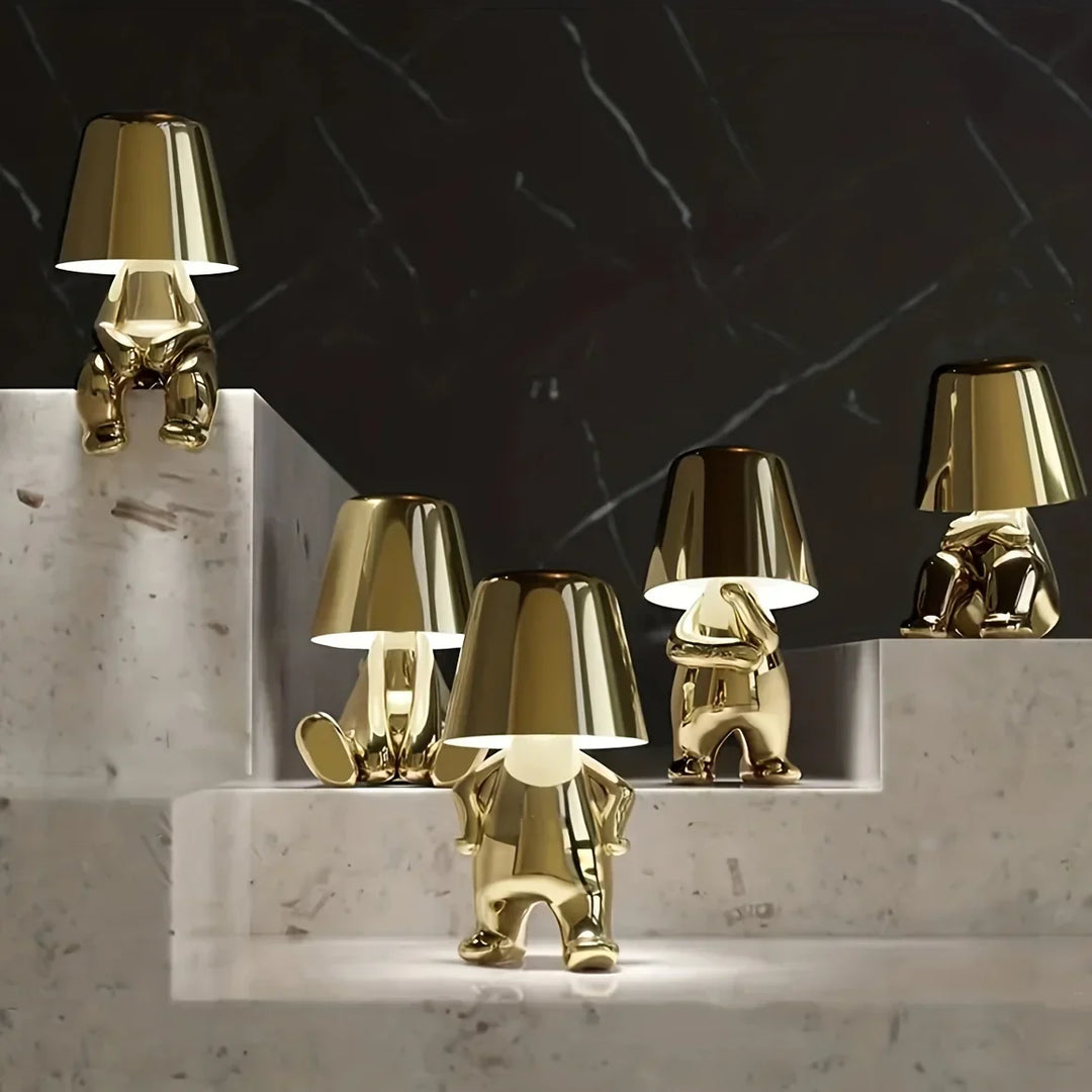 Modern LED table lamp in sculpture design – Decorative statue lamp for living room | Bowlift