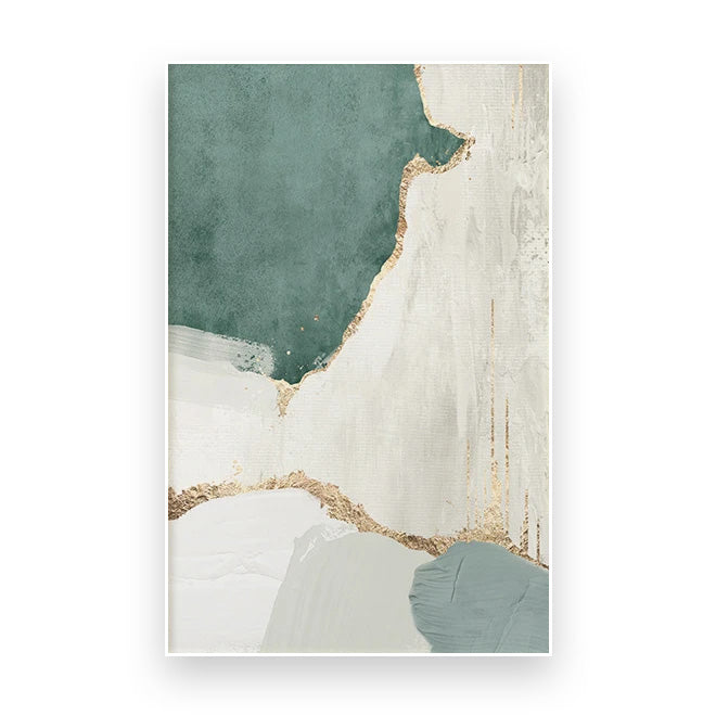 Green Brown Nordic Abstract Geomorphic Wall Art Fine Art Canvas Prints Pictures For Modern Apartment Living Room Home Office Art Decor | Bowlift