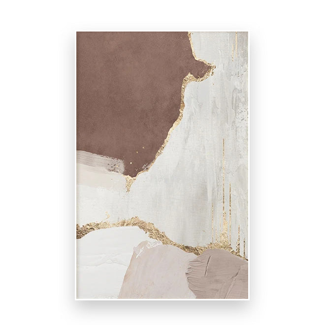 Green Brown Nordic Abstract Geomorphic Wall Art Fine Art Canvas Prints Pictures For Modern Apartment Living Room Home Office Art Decor | Bowlift