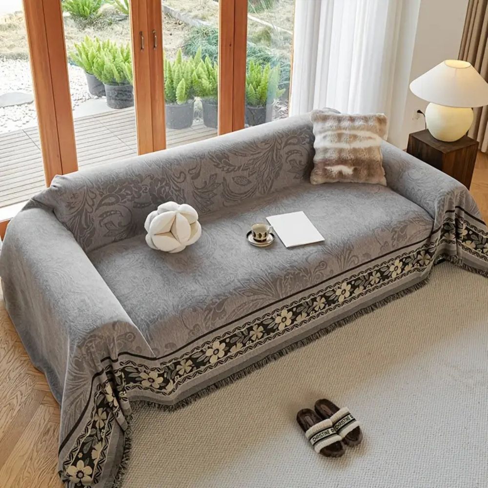 BowLift | Floral Tasseled Boho Sofa Cover