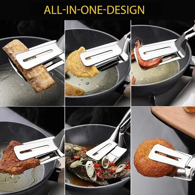 BowLift | Grill tongs made of stainless steel – 2-in-1 spatula & gripping tongs