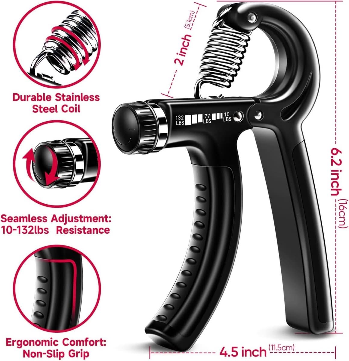 BowLift | Gripmaster – Adjustable Hand Strengthener Set for Grip Strength & Forearm Training