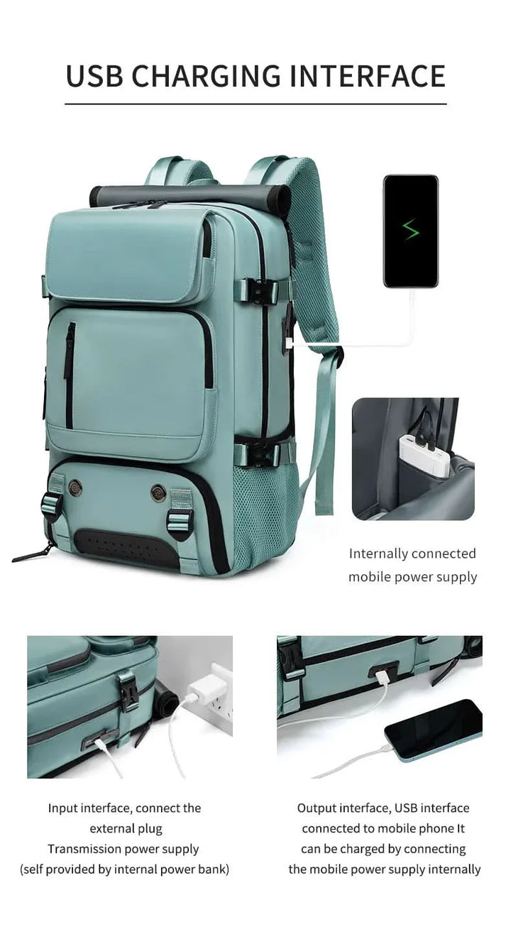 BowLift | Large waterproof travel backpack with USB port