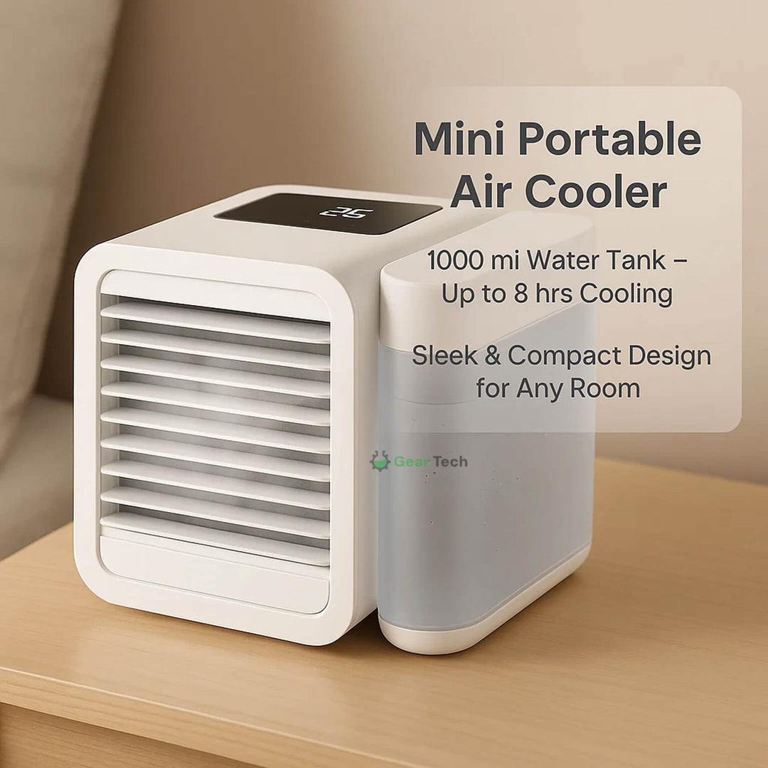 MicroCool Mini Air Conditioner Portable Evaporative Swamp Cooler with 1000ml Water Tank | Bowlift