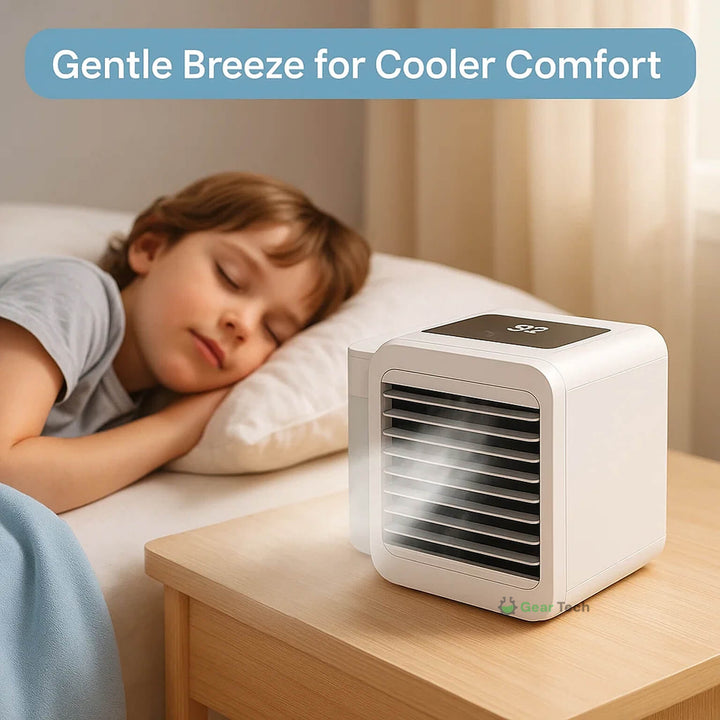 MicroCool Mini Air Conditioner Portable Evaporative Swamp Cooler with 1000ml Water Tank | Bowlift