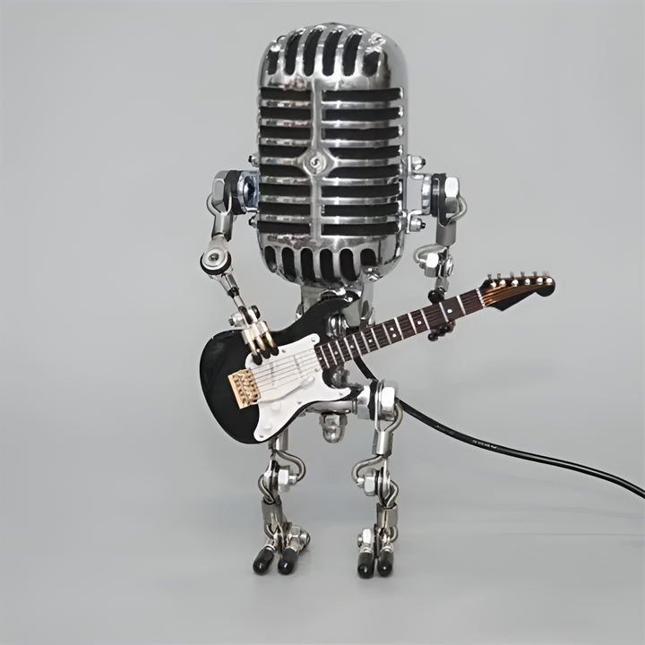 Robot lamp with guitar – LED decor in vintage style for desk | Bowlift