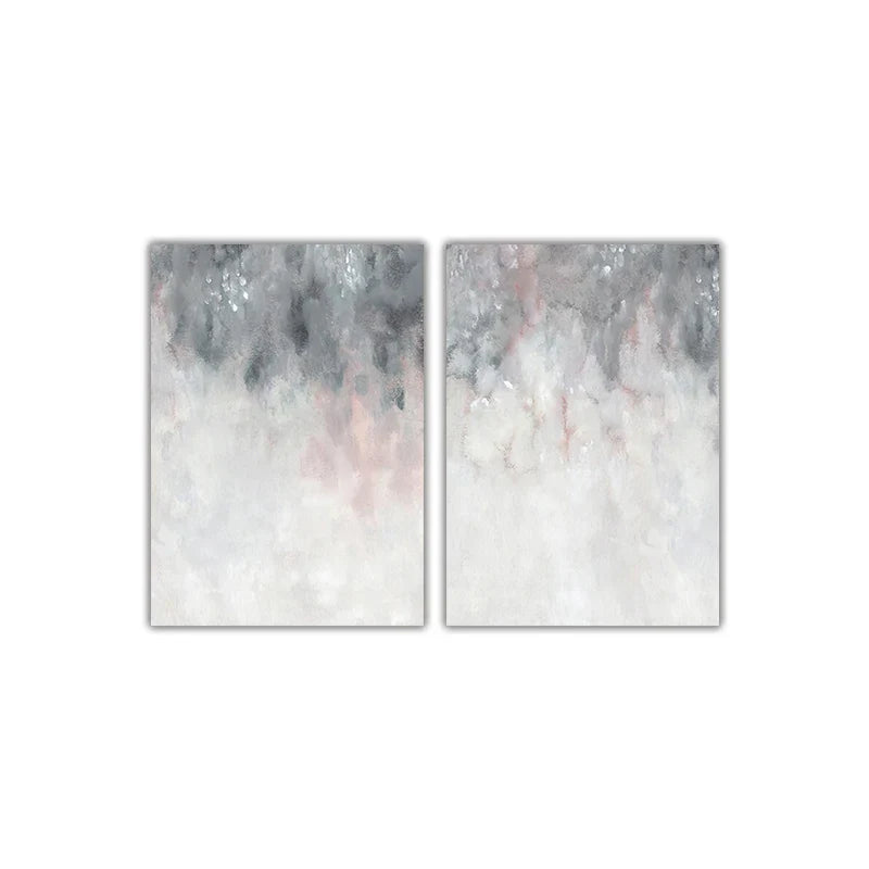 Abstract Shades Of Pink Gray Minimalist Wall Art Fine Art Canvas Prints Pictures For Modern Apartment Living Room Art Decor | Bowlift