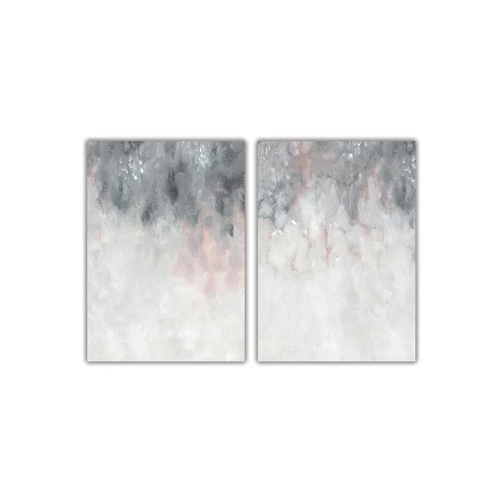 Abstract Shades Of Pink Gray Minimalist Wall Art Fine Art Canvas Prints Pictures For Modern Apartment Living Room Art Decor | Bowlift