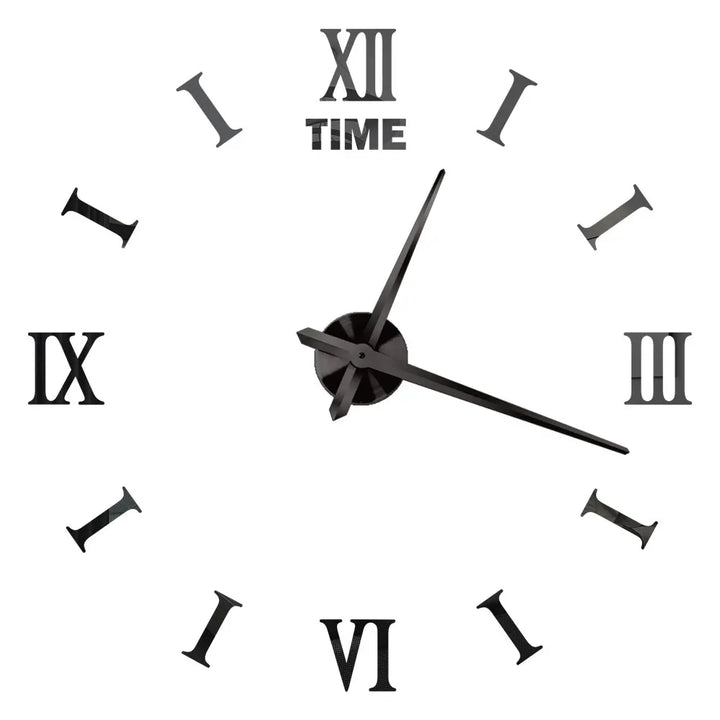 Big Wall Clock DIY 3D Self Adhesive Mirrored Acrylic Wall Clock For Kitchen Dining Room Living Room Creative Home Decor | Bowlift