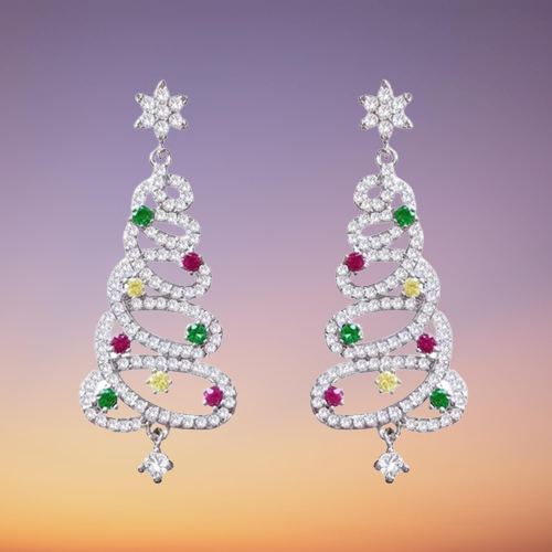 BowLift | Mini Elegant Christmas Tree Earrings