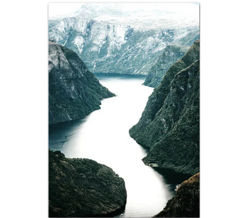 Mountain Lake Wilderness Landscape Wall Art Fine Art Canvas Prints Posters Pictures Of Calm For Living Room Dining Room Decor | Bowlift