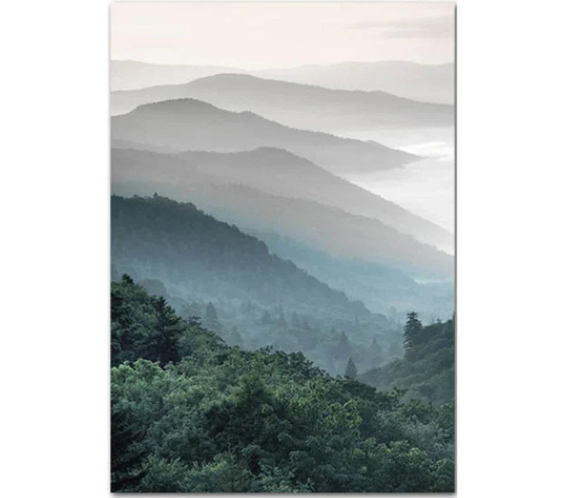 Mountain Lake Wilderness Landscape Wall Art Fine Art Canvas Prints Posters Pictures Of Calm For Living Room Dining Room Decor | Bowlift