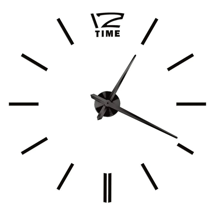 Big Wall Clock DIY 3D Self Adhesive Mirrored Acrylic Wall Clock For Kitchen Dining Room Living Room Creative Home Decor | Bowlift