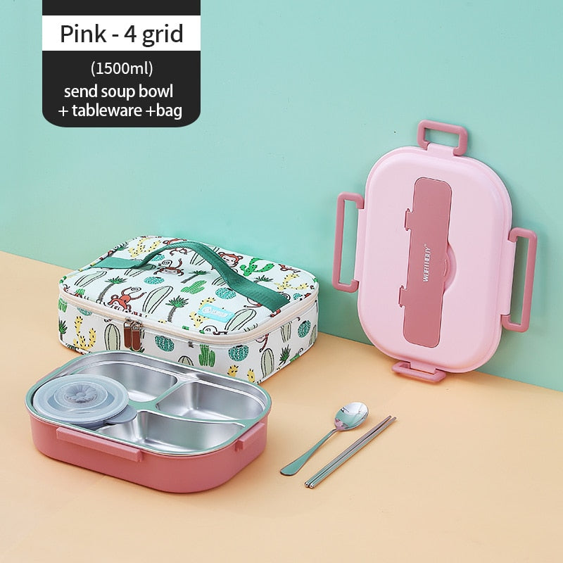 Stainless Steel Multi Compartment Kids Lunch Box | Bowlift
