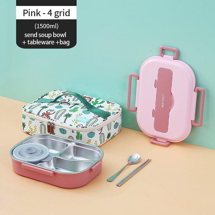 Stainless Steel Multi Compartment Kids Lunch Box | Bowlift