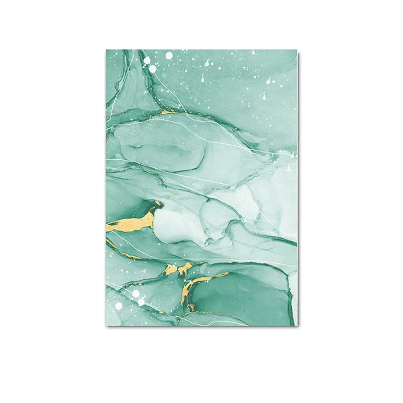 Abstract Green Golden Marble Print Wall Art Fine Art Canvas Prints Pictures For Modern Apartment Living Room Hotel Room Art Decor | Bowlift
