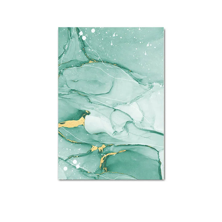 Abstract Green Golden Marble Print Wall Art Fine Art Canvas Prints Pictures For Modern Apartment Living Room Hotel Room Art Decor | Bowlift