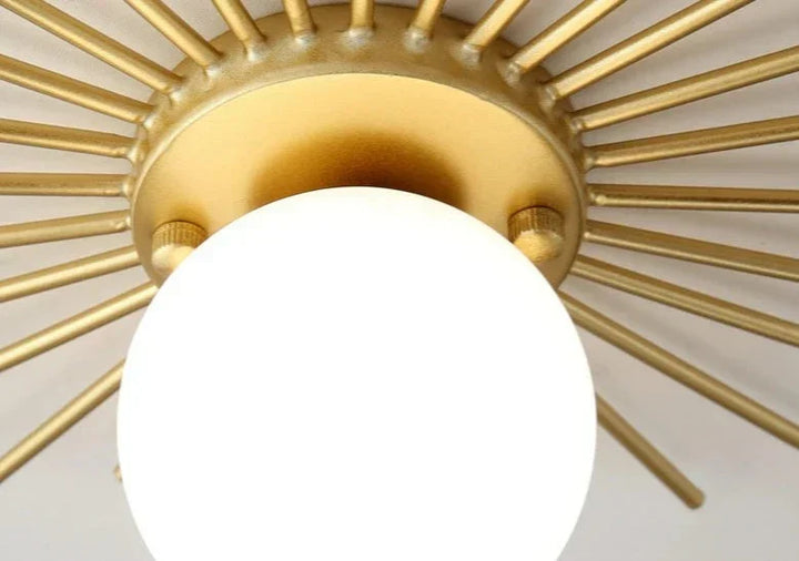 BowLift | HaloBeam – Elegant Glass and Iron Wall Lamp for Classic Touch