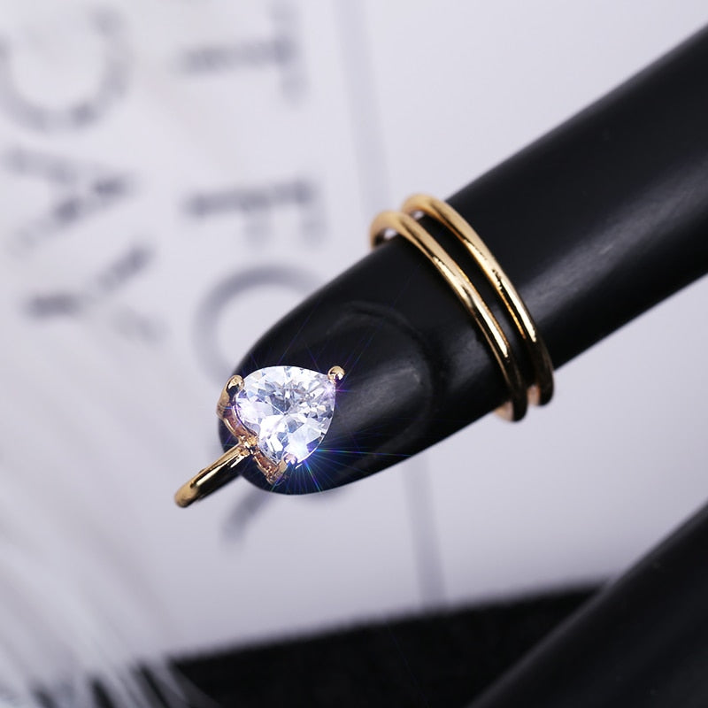 BowLift | Sleek Line Gothic Metal Thin Nail Rings