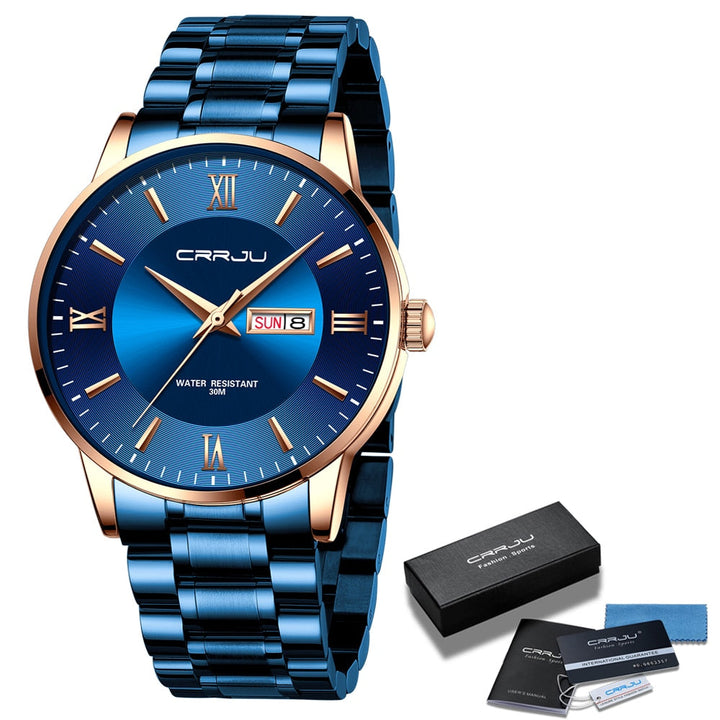 BowLift | Men's Luxury Waterproof Sports Watch – Stainless Steel Quartz Chronograph