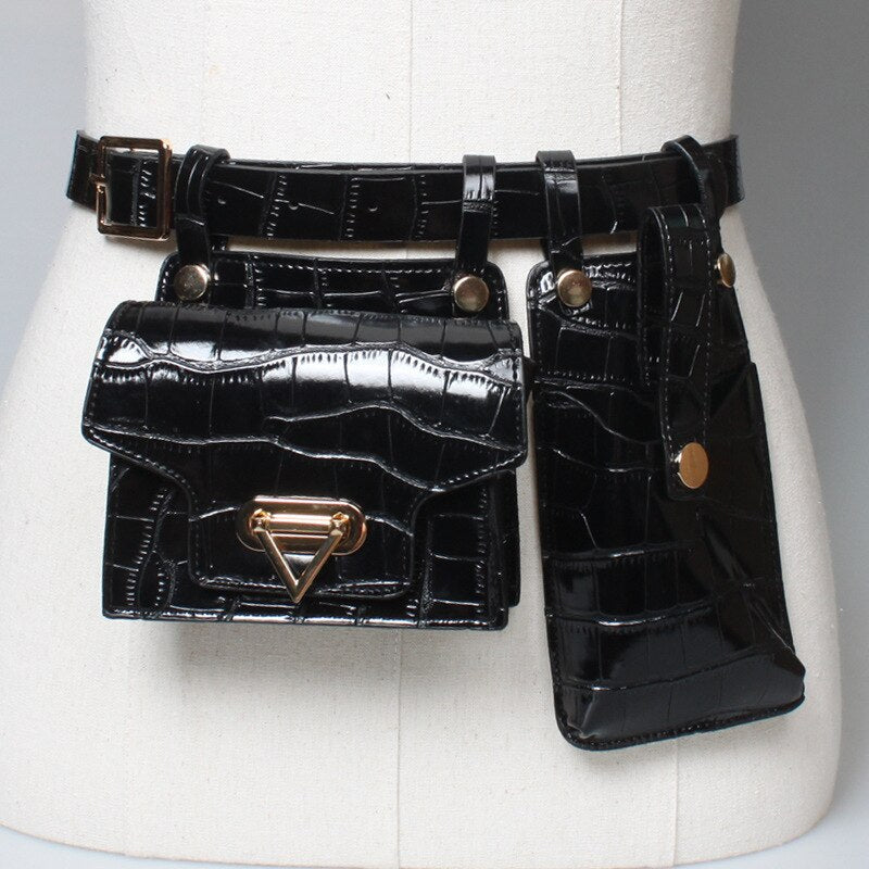 BowLift | Multiple Pockets Leather Adjustable Strap Compact Belt Bag