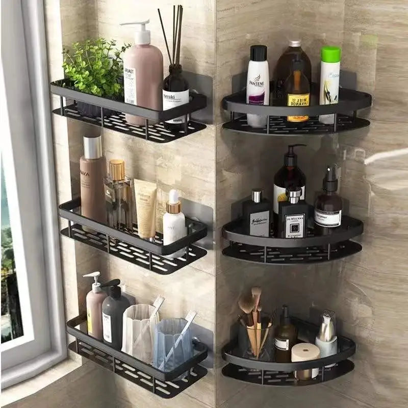 BowLift | Stylish & Practical No-Drill Shower Corner Shelf – Space-Saving Bathroom Storage Rack