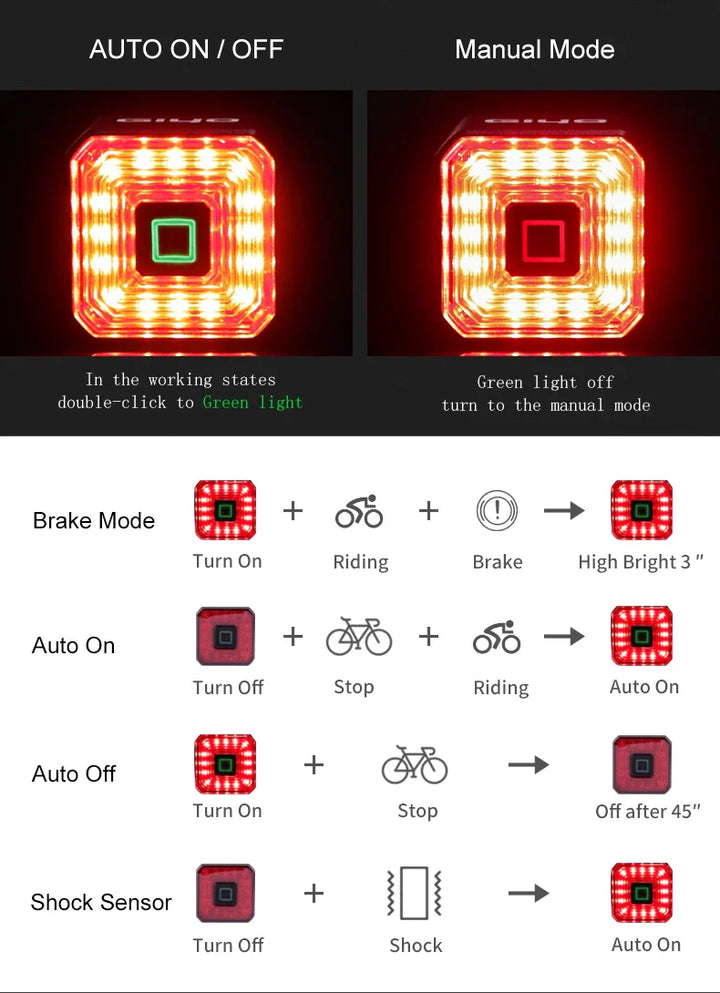 BowLift | USB Smart Bicycle Brake Tail Light
