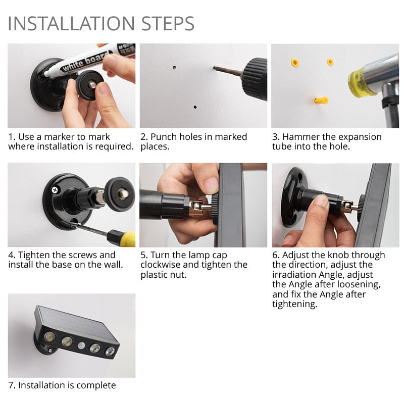 LED Solar Motion Sensor Outdoor Light | Bowlift
