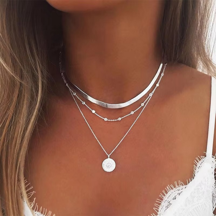 BowLift | Chic Double-Layer Heart & Cuban Link Chain Choker Necklace