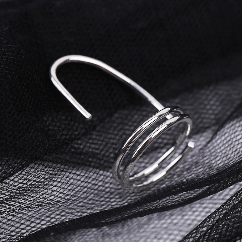 BowLift | Sleek Line Gothic Metal Thin Nail Rings