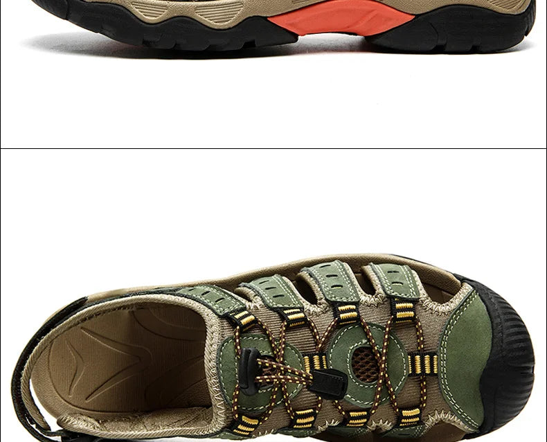 BowLift | Summer Men's Outdoor Sandals Beach Shoes Genuine Leather Trekking Hiking